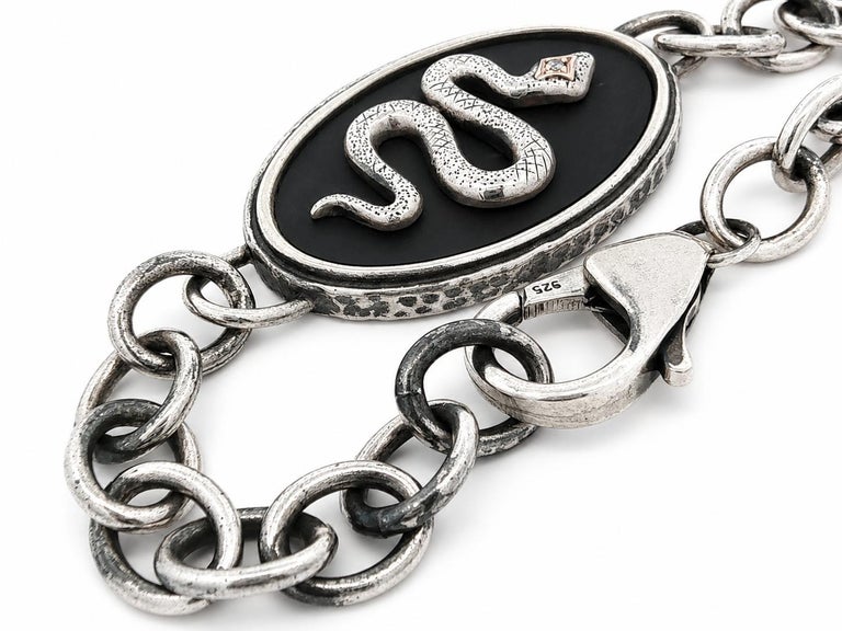 Robert Lee Morris For Elizabeth and James Silver Snake Motif Oval