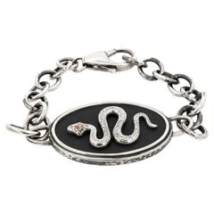 Robert Lee Morris For Elizabeth & James Silver Snake Motif Oval Link Bracelet
