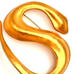 Robert Lee Morris Gilded Snake Brooch