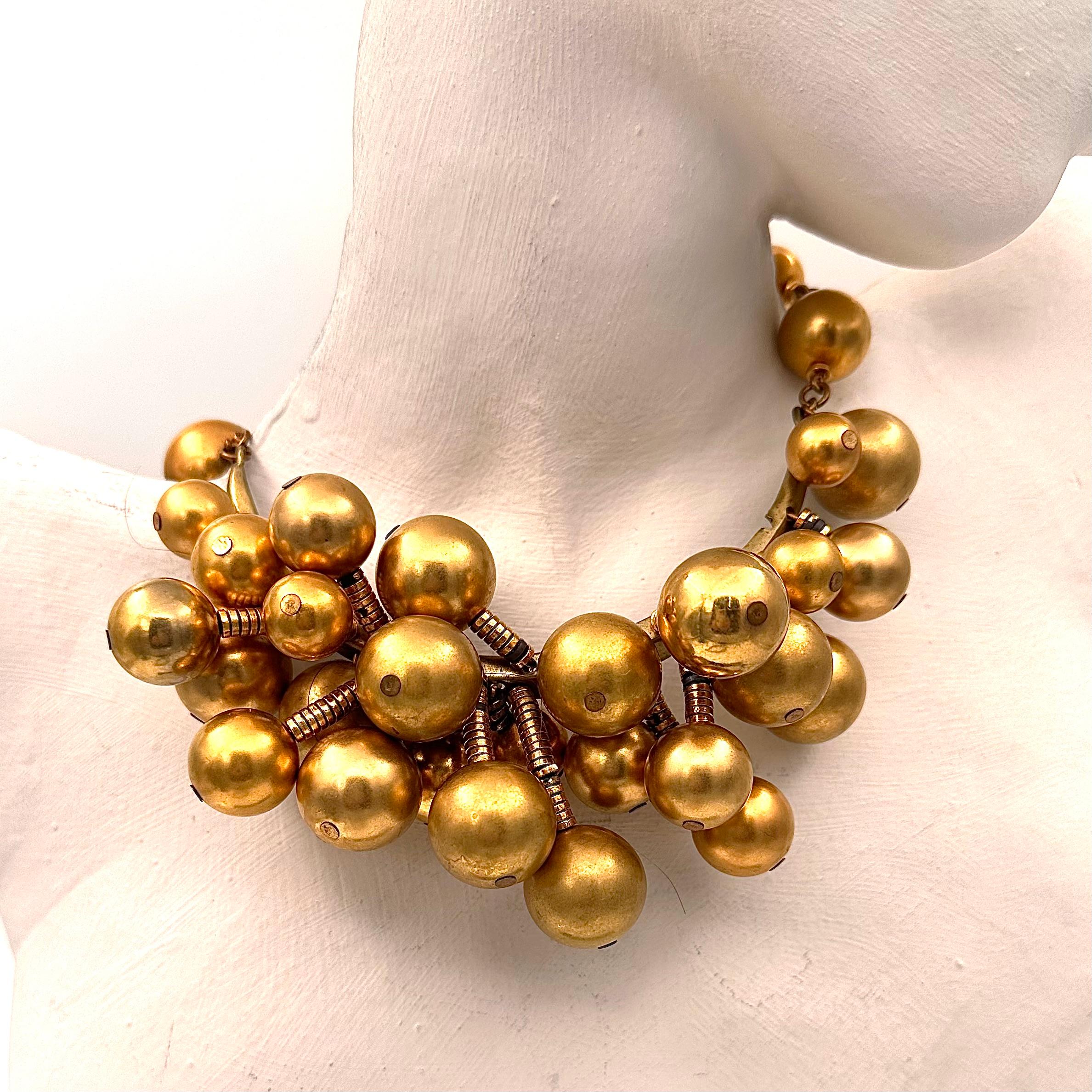 Modern Robert Lee Morris Gold Ball Explosion Fashion Choker For Sale