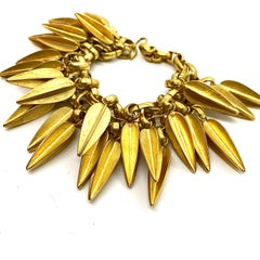 Robert Lee Morris Gold Dart Fringe Charm Bracelet