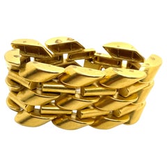 Robert Lee Morris Gold Hybrid Herringbone Link Bracelet