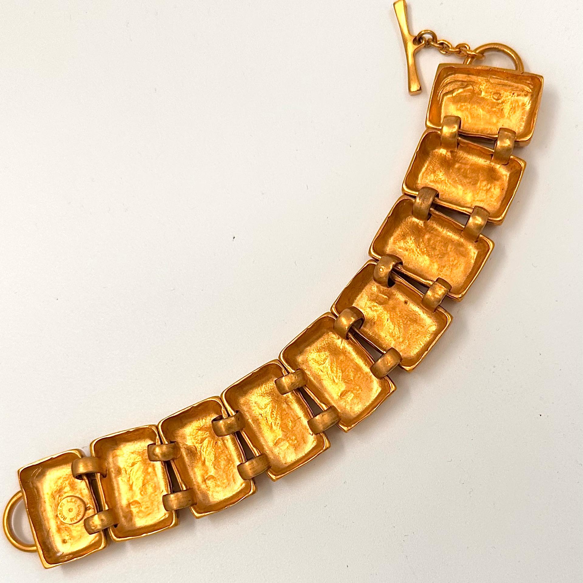 Vergoldetes Schlüsselpad-Gliederarmband von Robert Lee Morris 2001 (Moderne) im Angebot