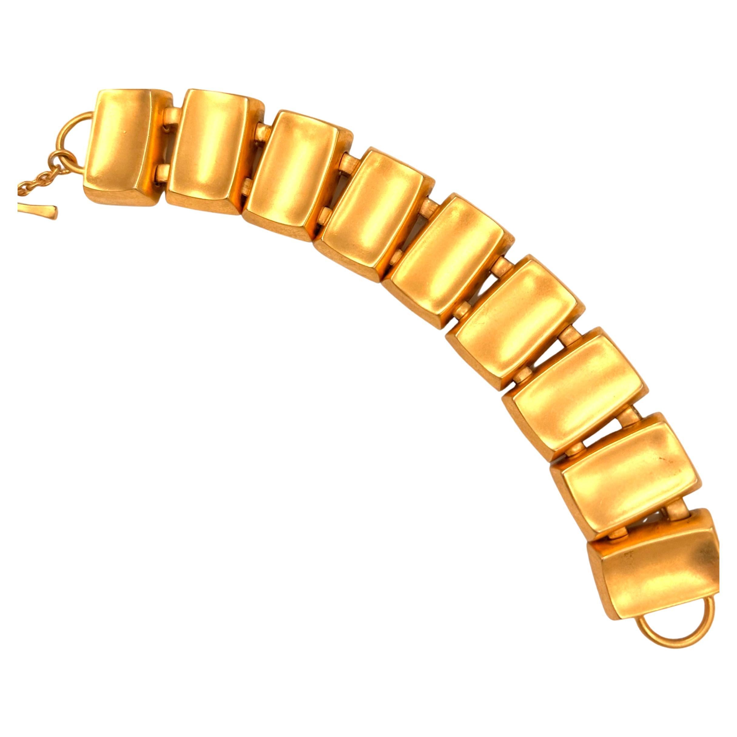 Vergoldetes Schlüsselpad-Gliederarmband von Robert Lee Morris 2001