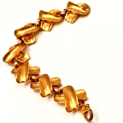 Robert Lee Morris Gold Plated Ribbon Link Bracelet 1992