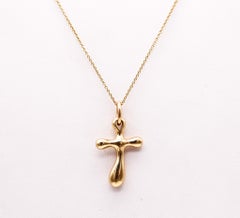 Robert Lee Morris Italy Modernist Free Form Wavy Cross In 14Kt Yellow Gold