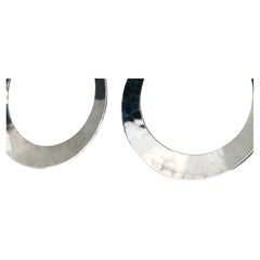 Robert Lee Morris Large Sterling Silver Hammered Vintage Hoop Earrings