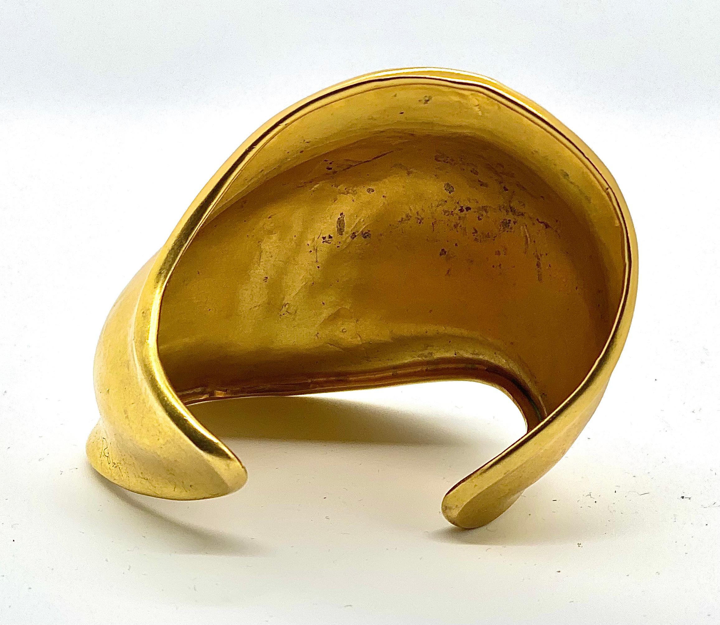 Robert Lee Morris Matte Gold Large Beta Cuff In Good Condition In New York, NY