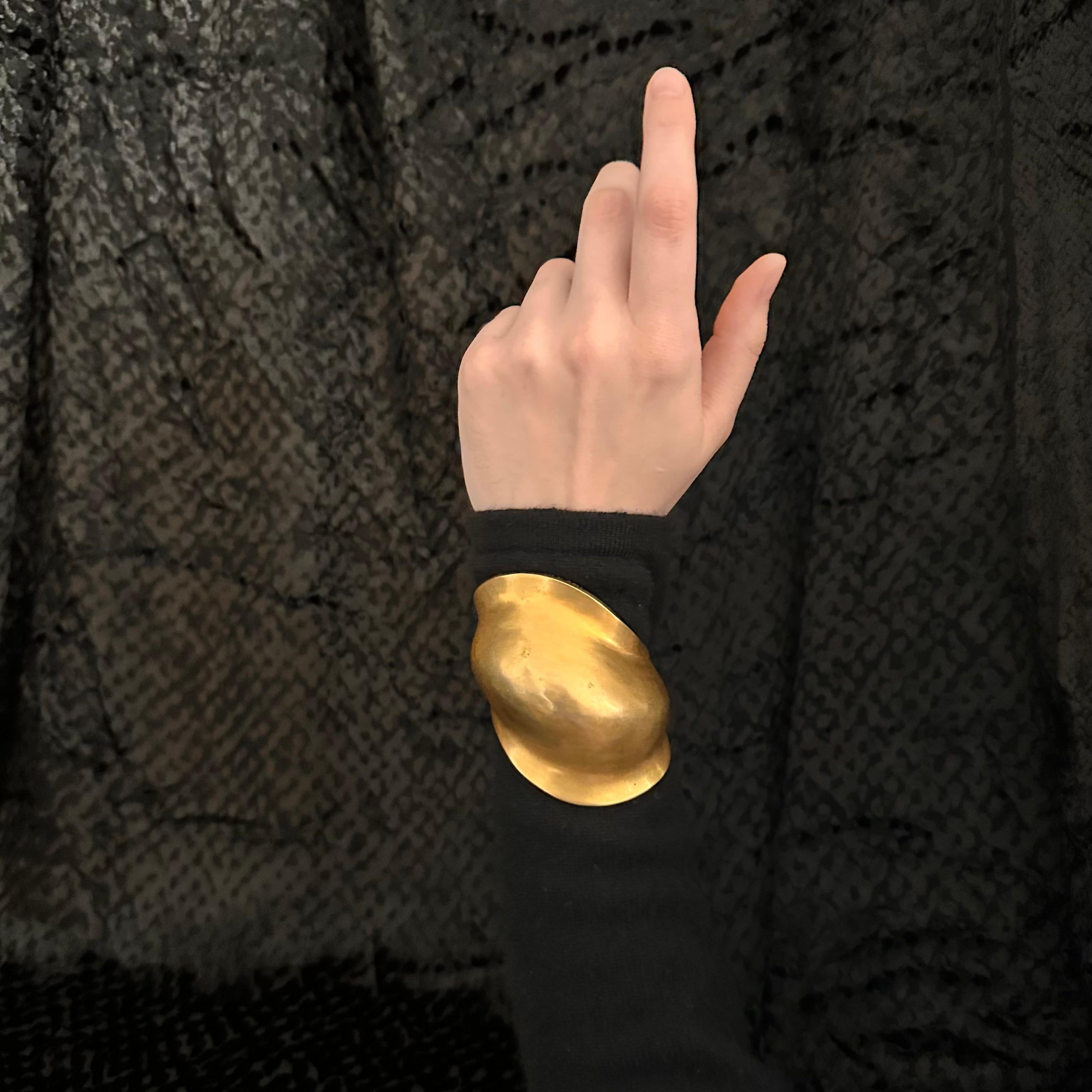 Artist Robert Lee Morris Matte Gold Large Beta Cuff