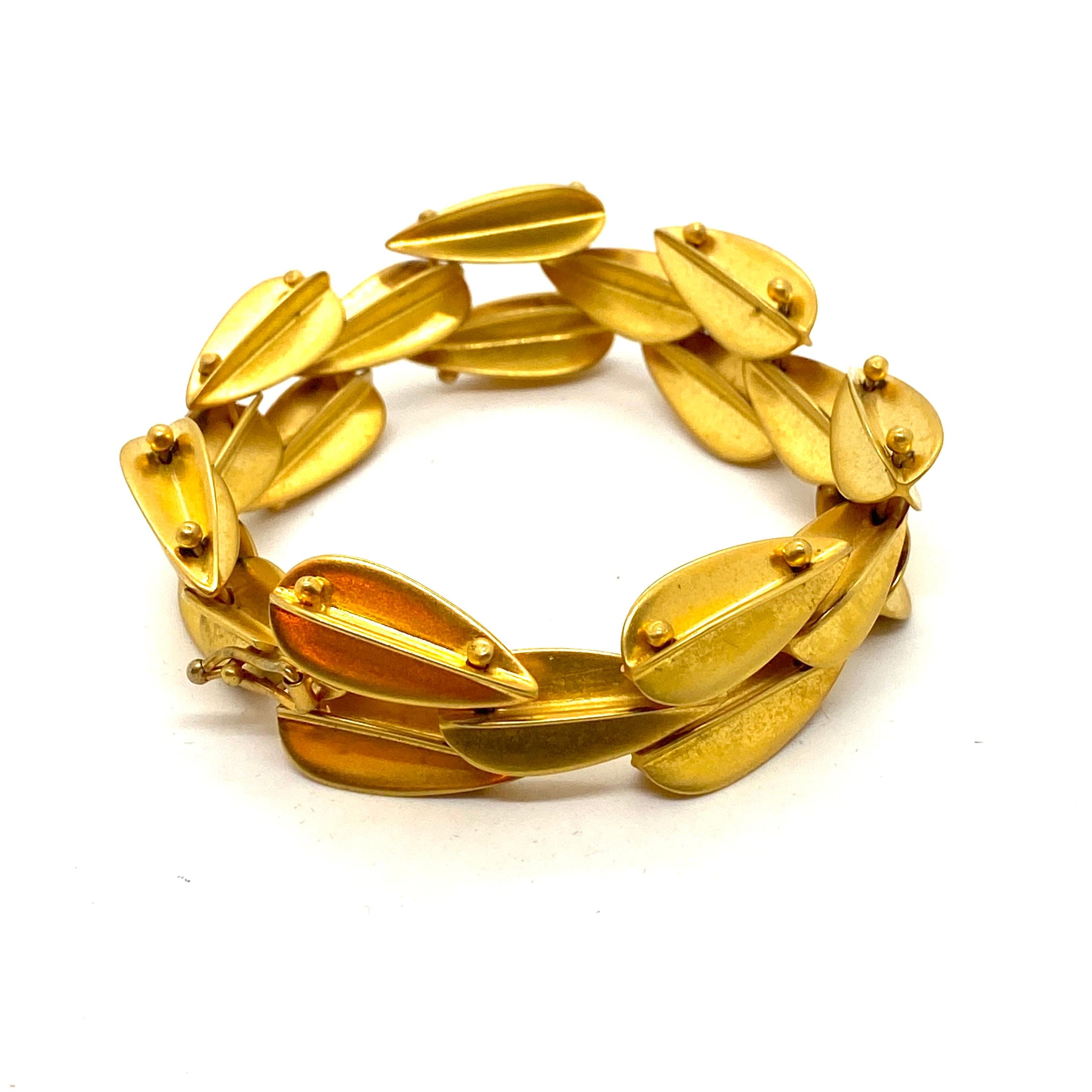 mechanical motif brass bracelet