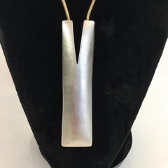 Modernist Reversible Matte Gold/Silver Necklace