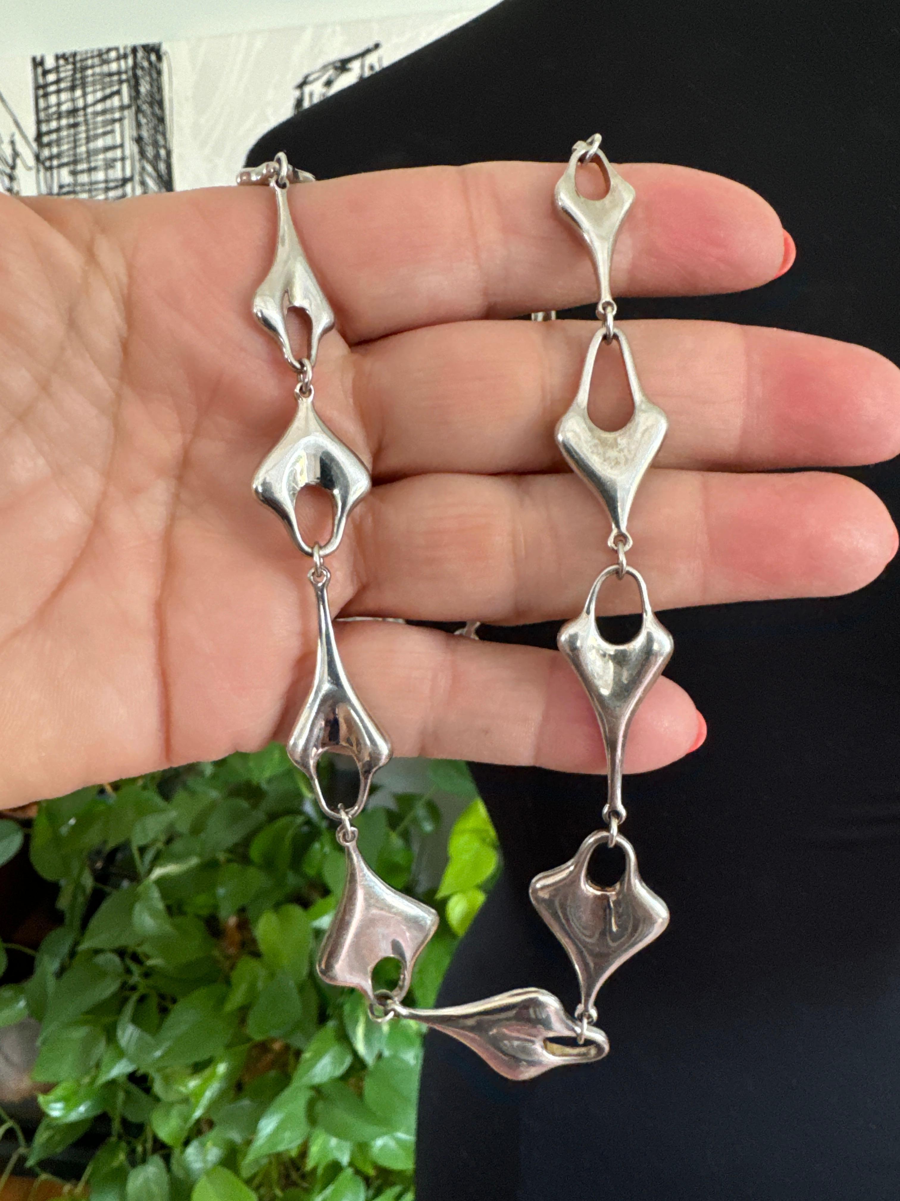 Robert Lee Morris, collier à maillons en argent sterling RLM des années 1990, neuf, jamais porté en vente 6