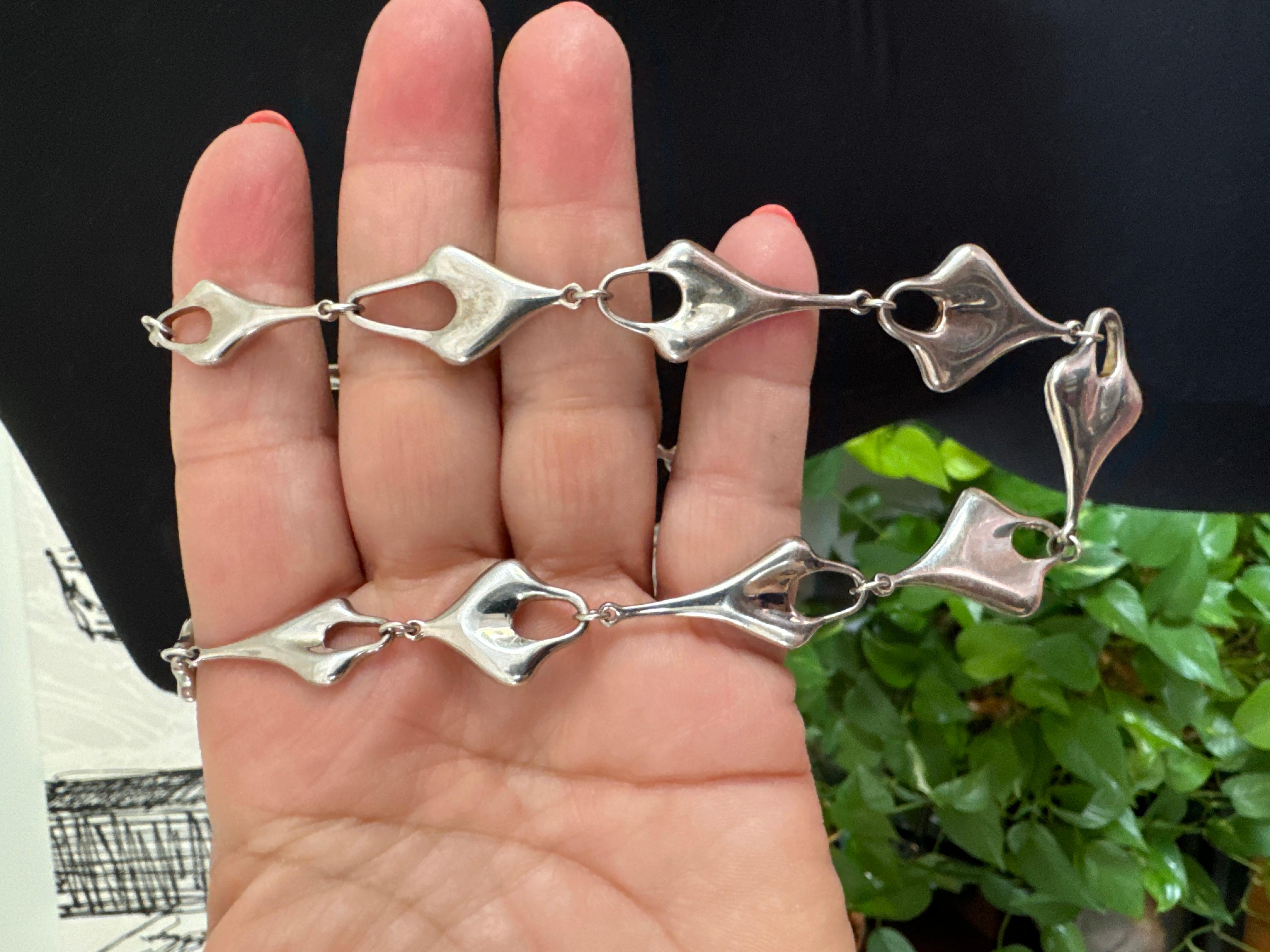 Robert Lee Morris, collier à maillons en argent sterling RLM des années 1990, neuf, jamais porté en vente 7