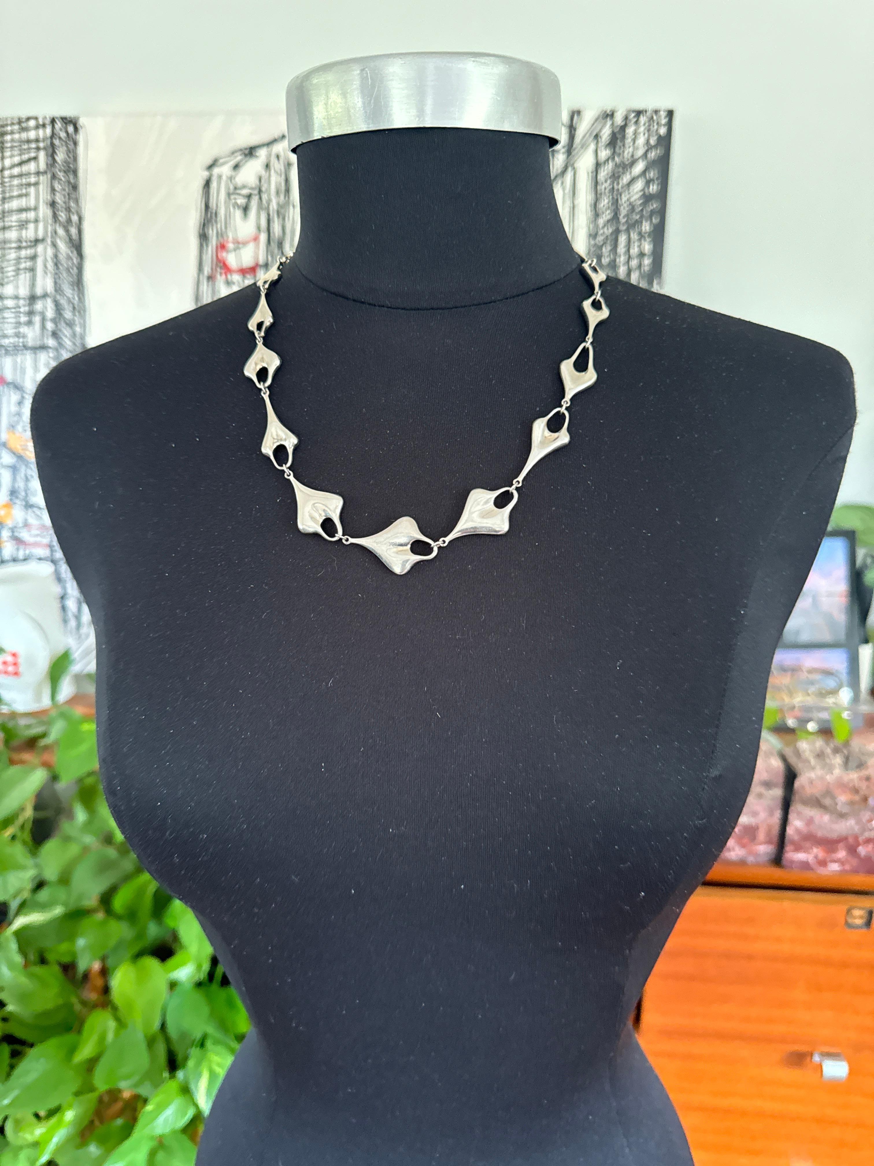 Robert Lee Morris, collier à maillons en argent sterling RLM des années 1990, neuf, jamais porté en vente 2