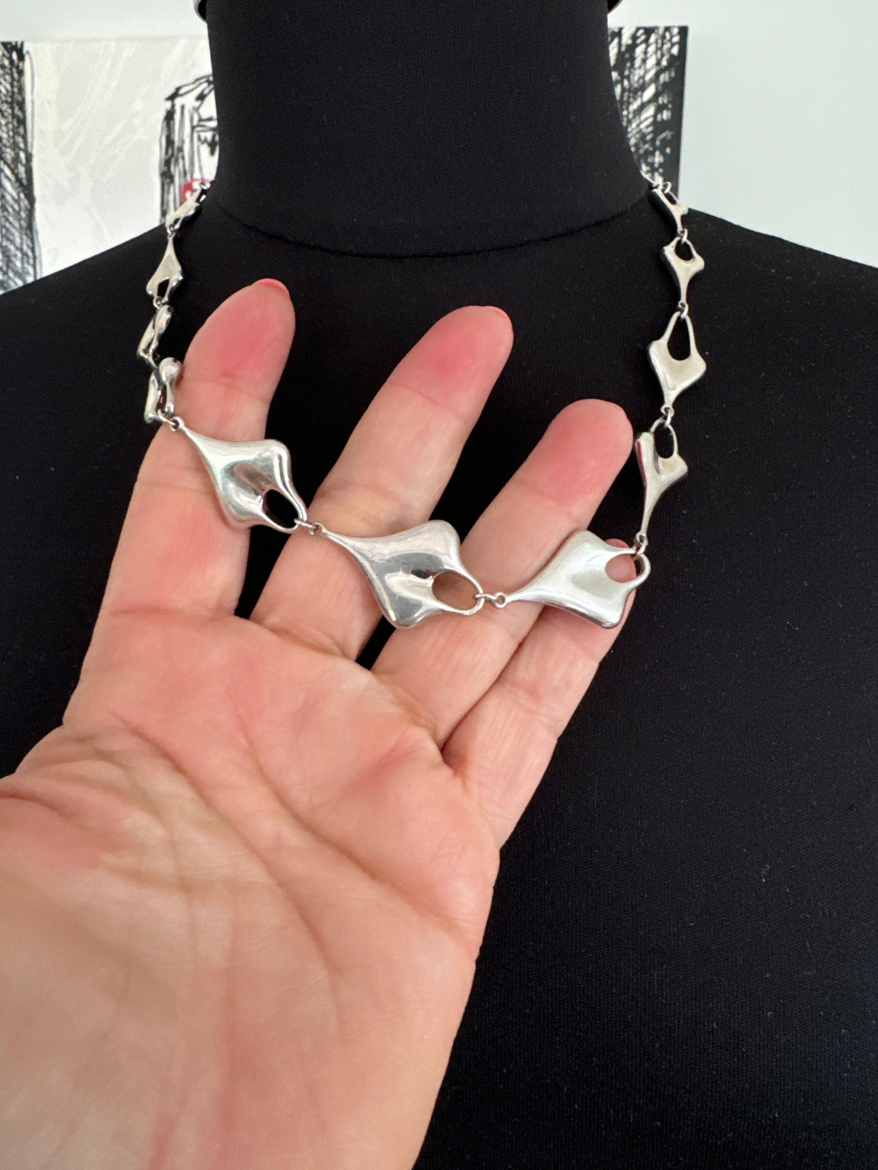 Robert Lee Morris, collier à maillons en argent sterling RLM des années 1990, neuf, jamais porté en vente 3