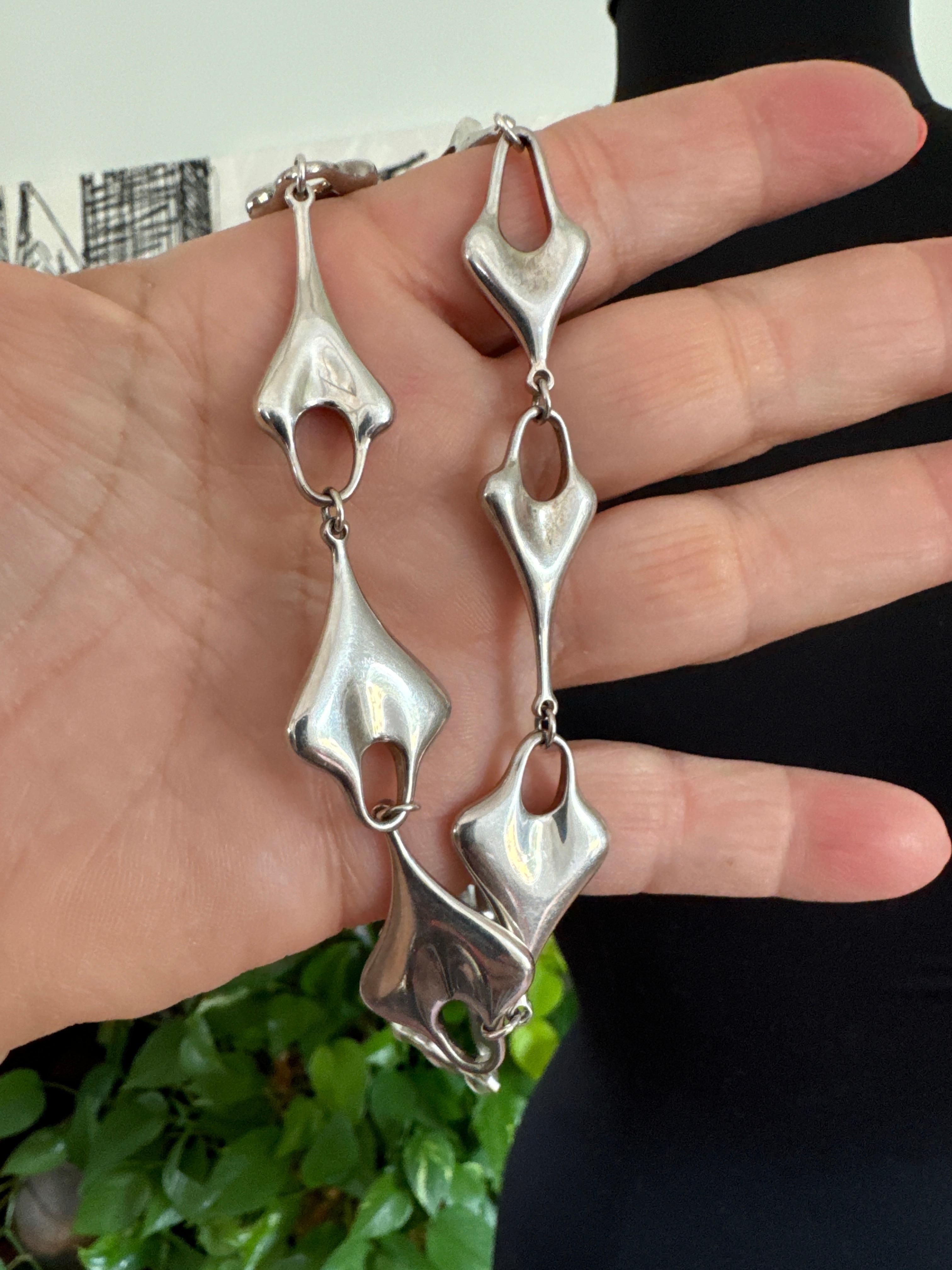 Robert Lee Morris, collier à maillons en argent sterling RLM des années 1990, neuf, jamais porté en vente 5