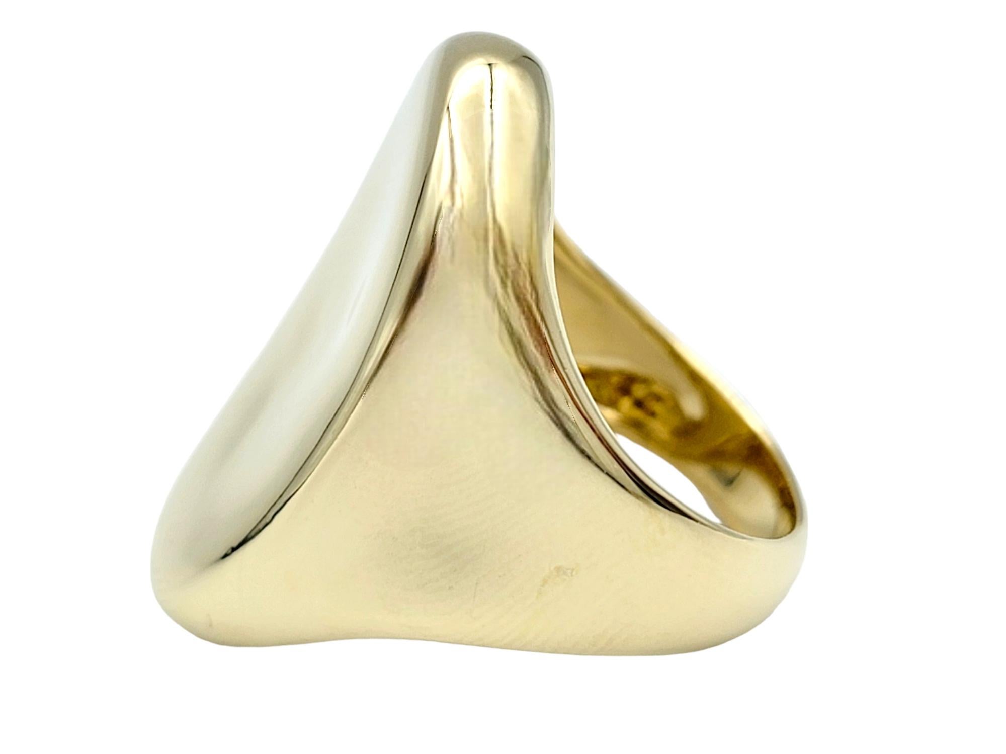 Women's Robert Lee Morris RLM Studio Concave Oval Cocktail Ring in 14 Karat Yellow Gold For Sale