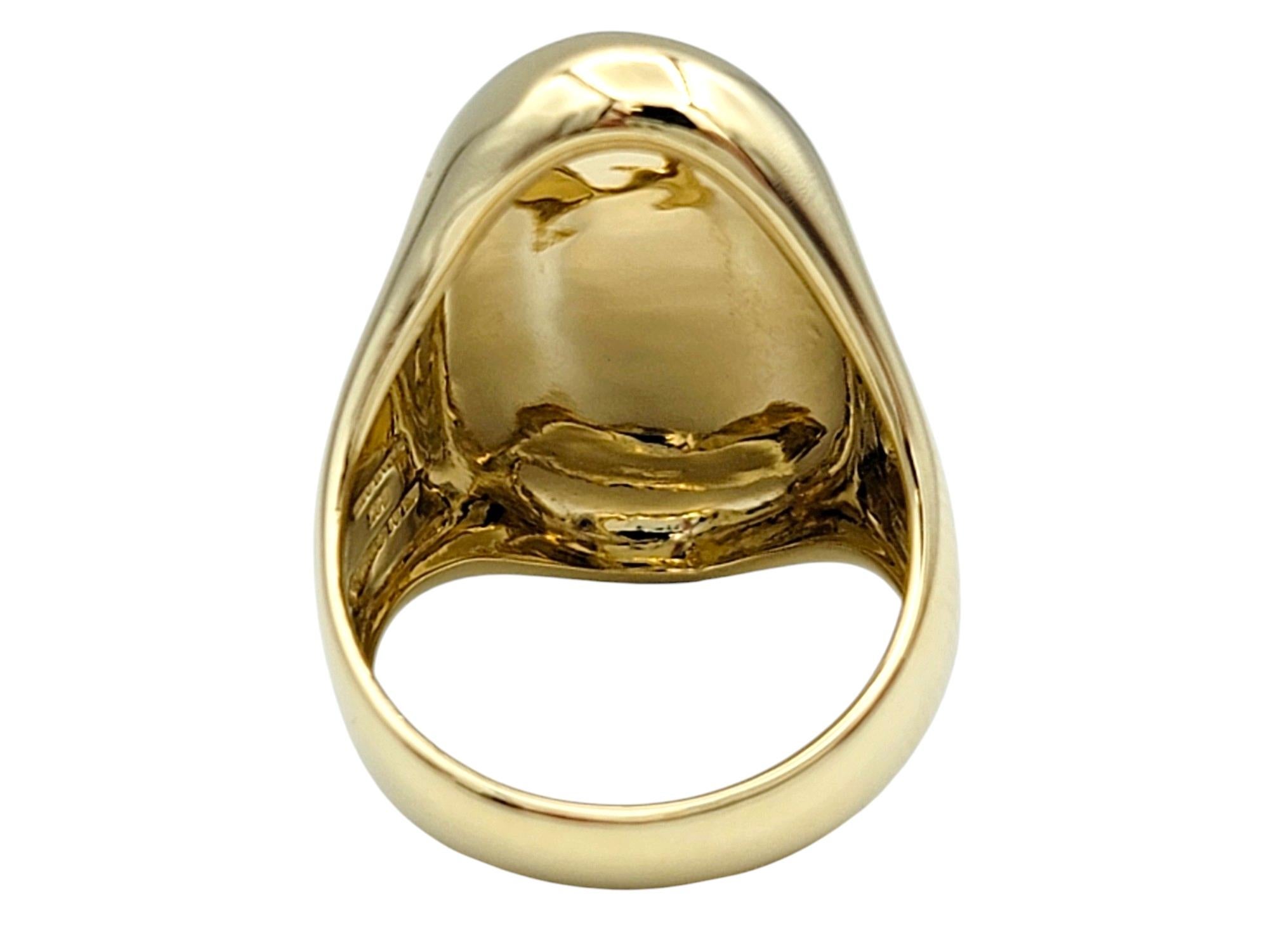 Contemporary Robert Lee Morris RLM Studio Concave Oval Cocktail Ring in 14 Karat Yellow Gold For Sale