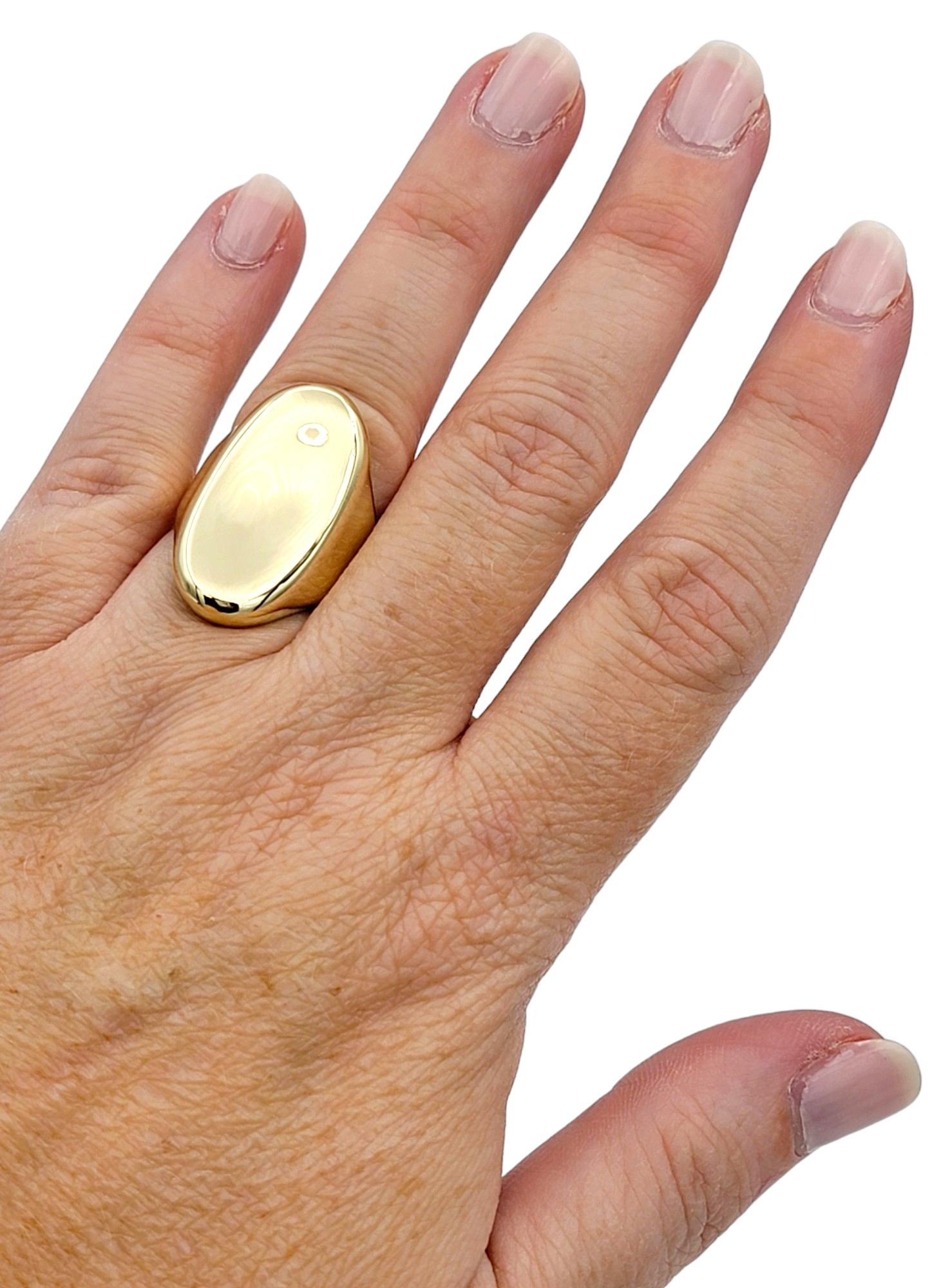 Robert Lee Morris RLM Studio Concave Oval Cocktail Ring in 14 Karat Yellow Gold For Sale 3