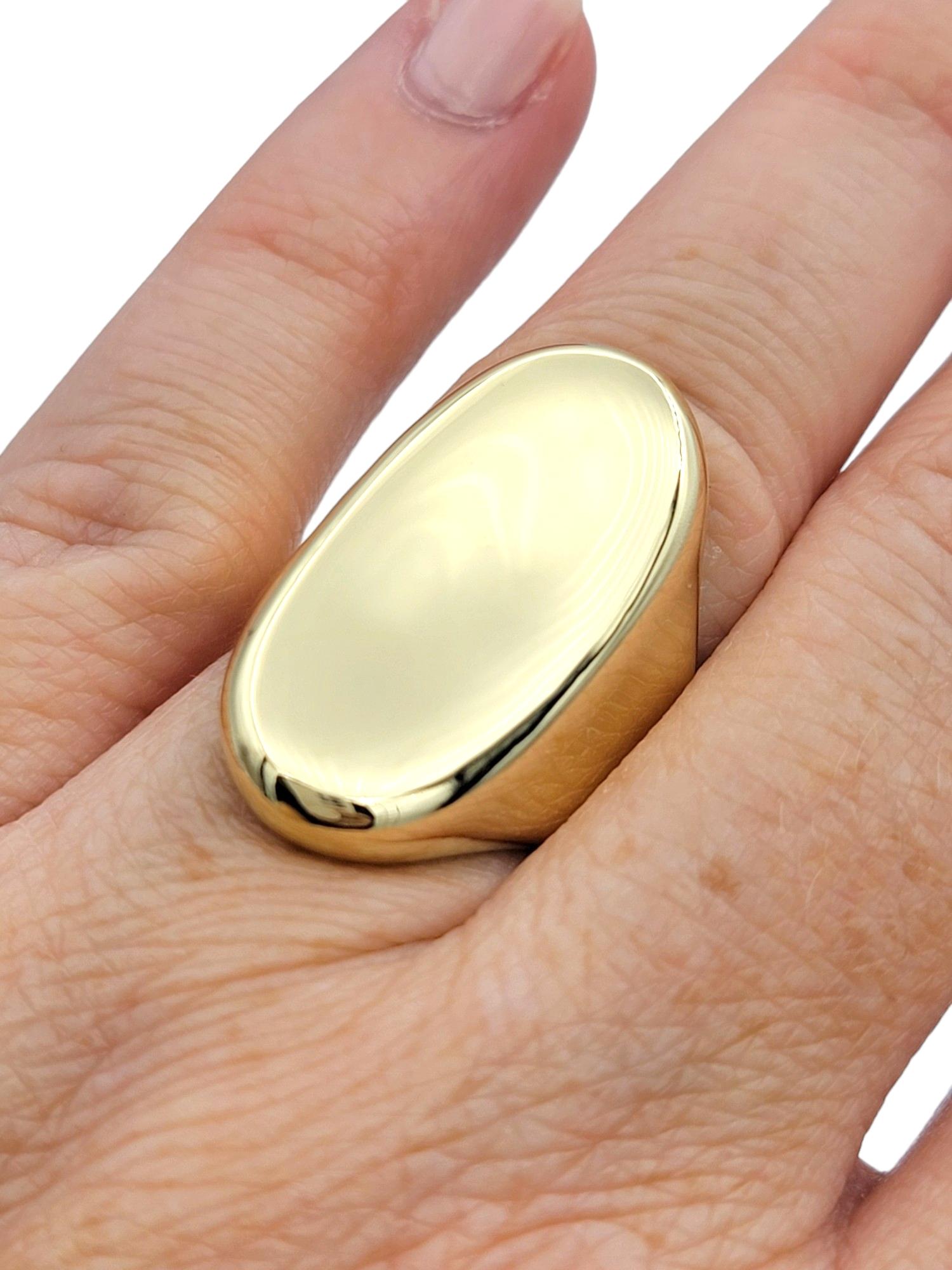 Robert Lee Morris RLM Studio Concave Oval Cocktail Ring in 14 Karat Yellow Gold For Sale 4