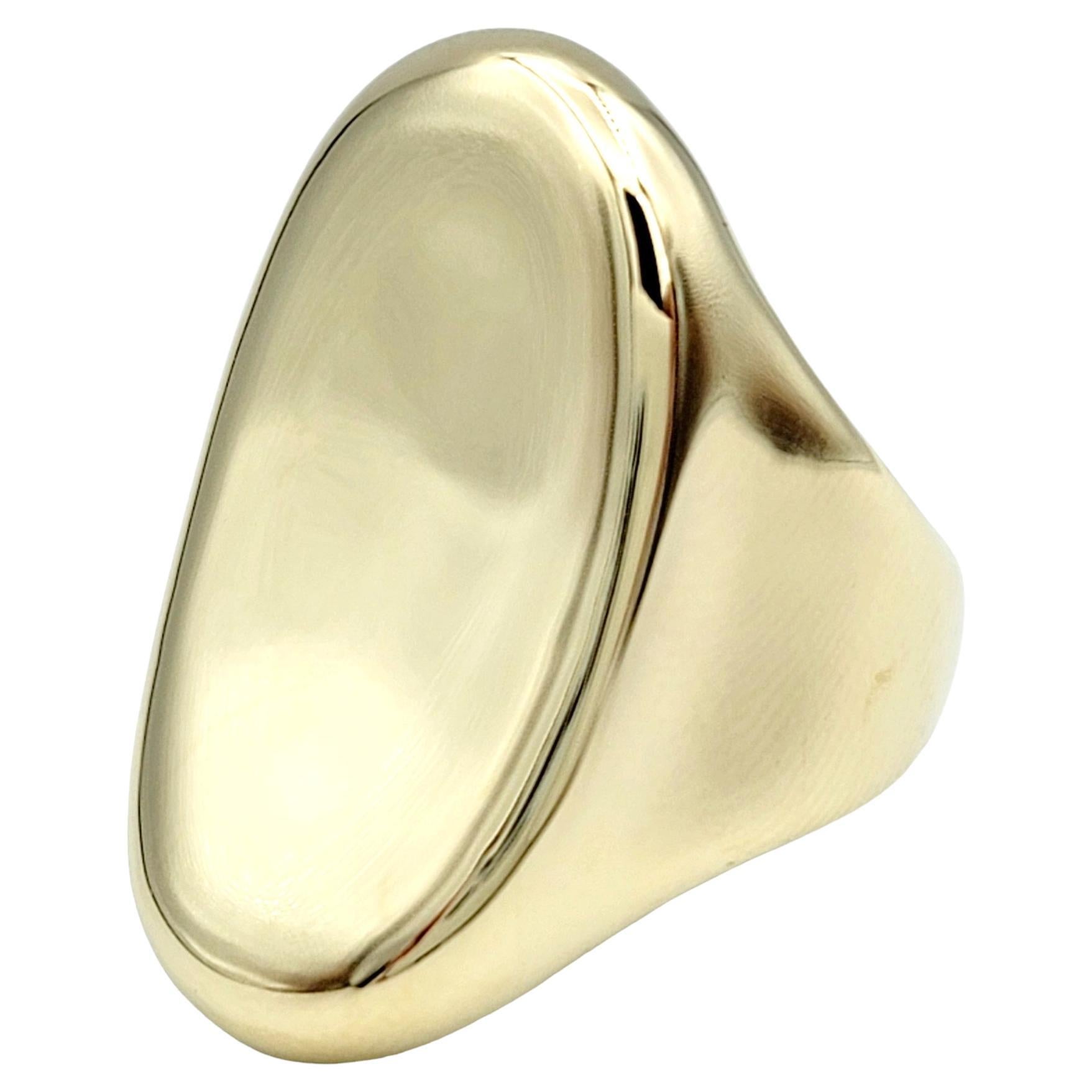 Robert Lee Morris RLM Studio Concave Oval Cocktail Ring in 14 Karat Yellow Gold For Sale