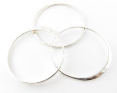 Robert Lee Morris Set of 3 Sterling Silver Hammered Bangle Bracelets