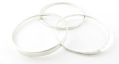 Robert Lee Morris Set of 3 Sterling Silver Hammered Bangle Bracelets