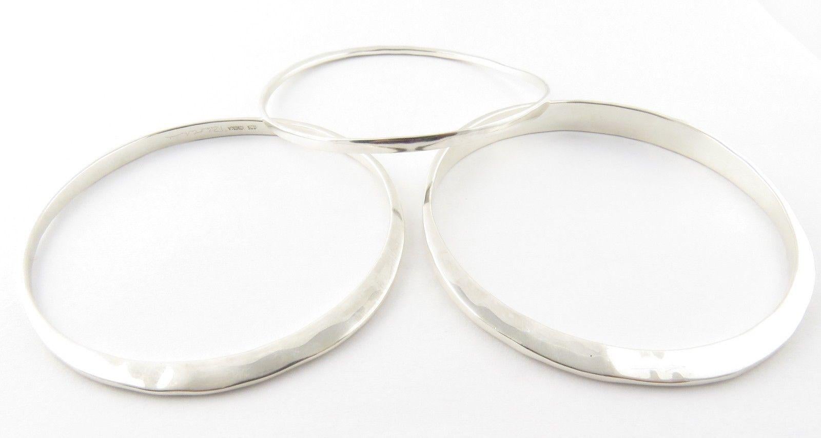 Robert Lee Morris Set of 3 Sterling Silver Hammered Bangle Bracelets 3