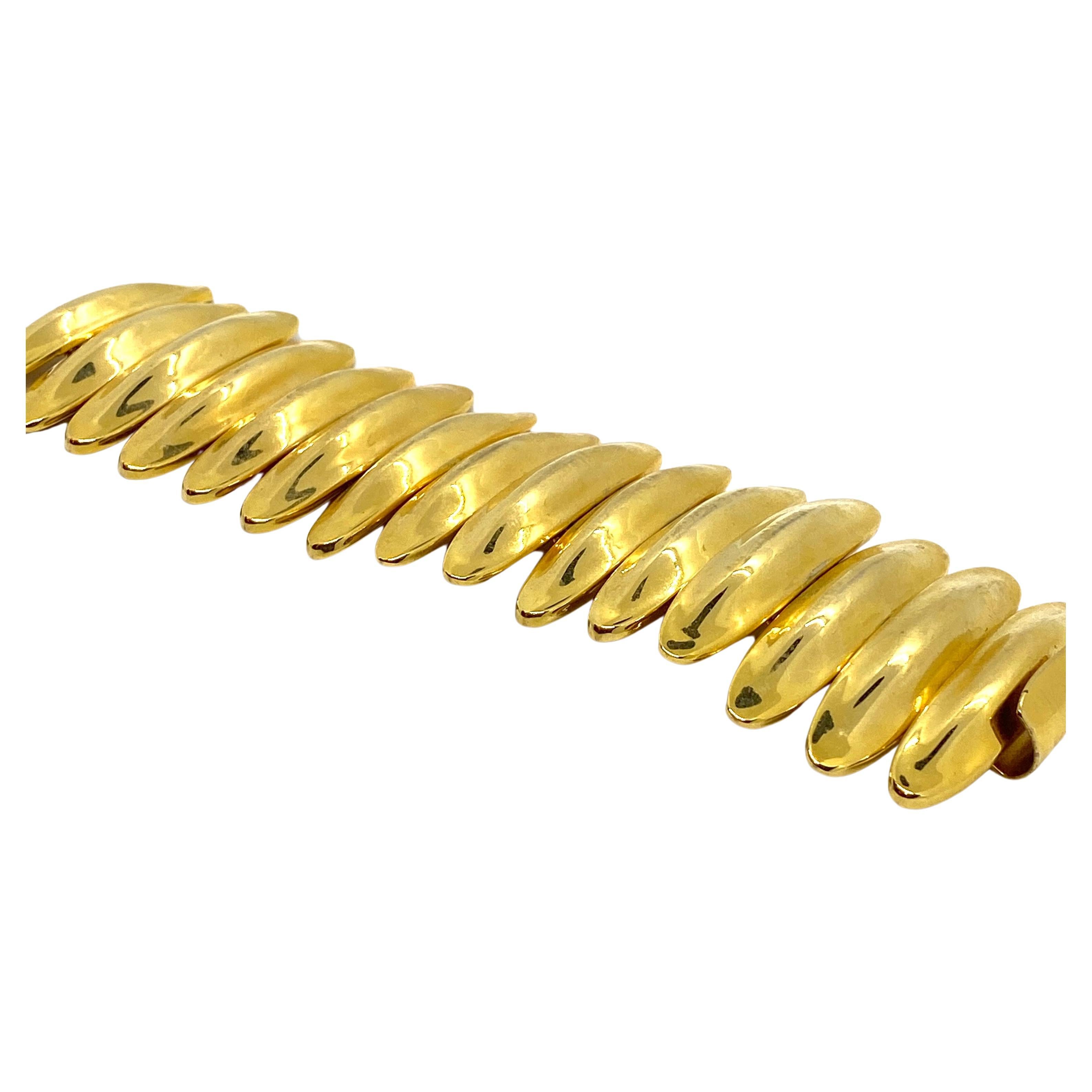 Robert Lee Morris Shiny Brass Bold Caterpillar Bracelet