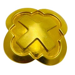 Robert Lee Morris, spilla firmata d'epoca con croce di Malta placcata in oro