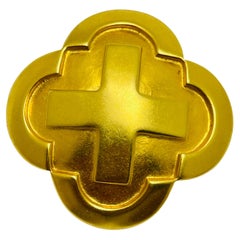 ROBERT LEE MORRIS broche de diseño con cruz de malta chapado en oro vintage firmado