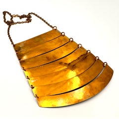 Robert Lee Morris Slatted Brass Body Armor Bib Necklace