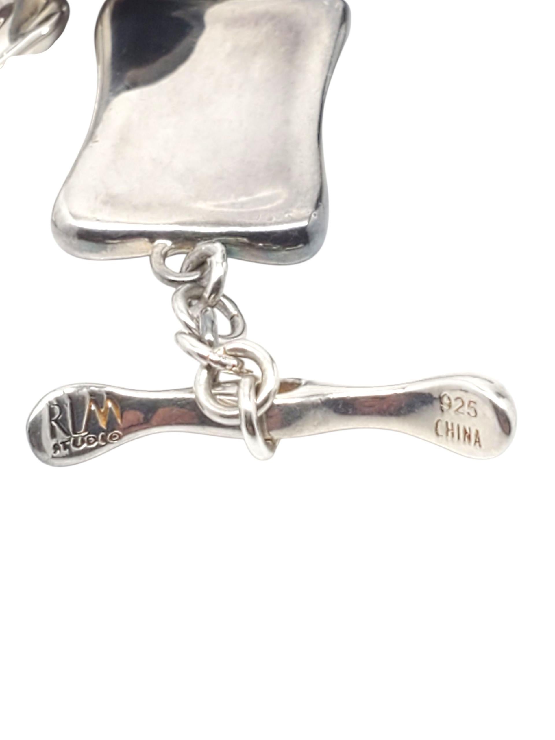 Robert Lee Morris, bracciale scultoreo in argento con maglie #23571 in vendita 2