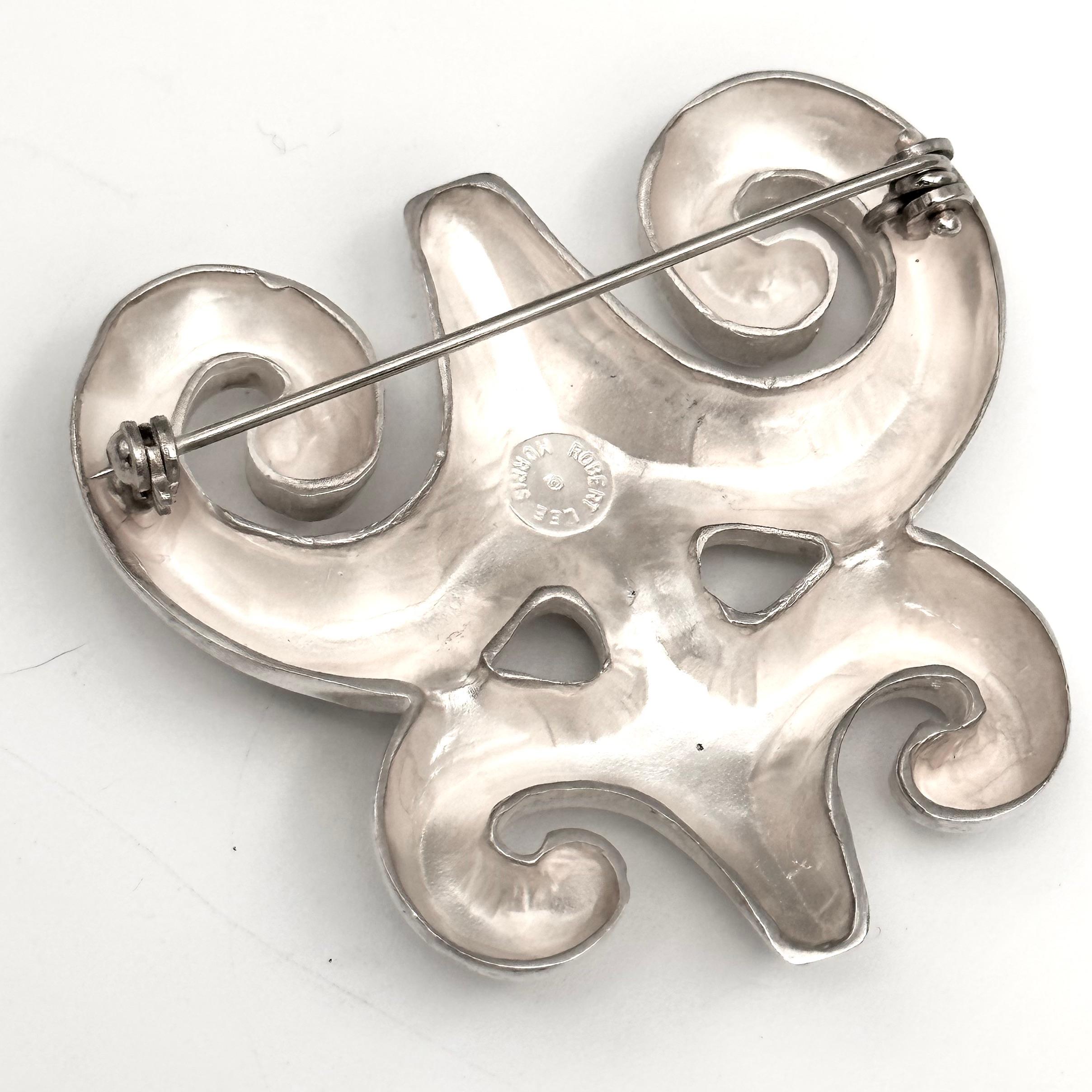 Robert Lee Morris Sterling Silver Butterfly Brooch In Good Condition For Sale In New York, NY