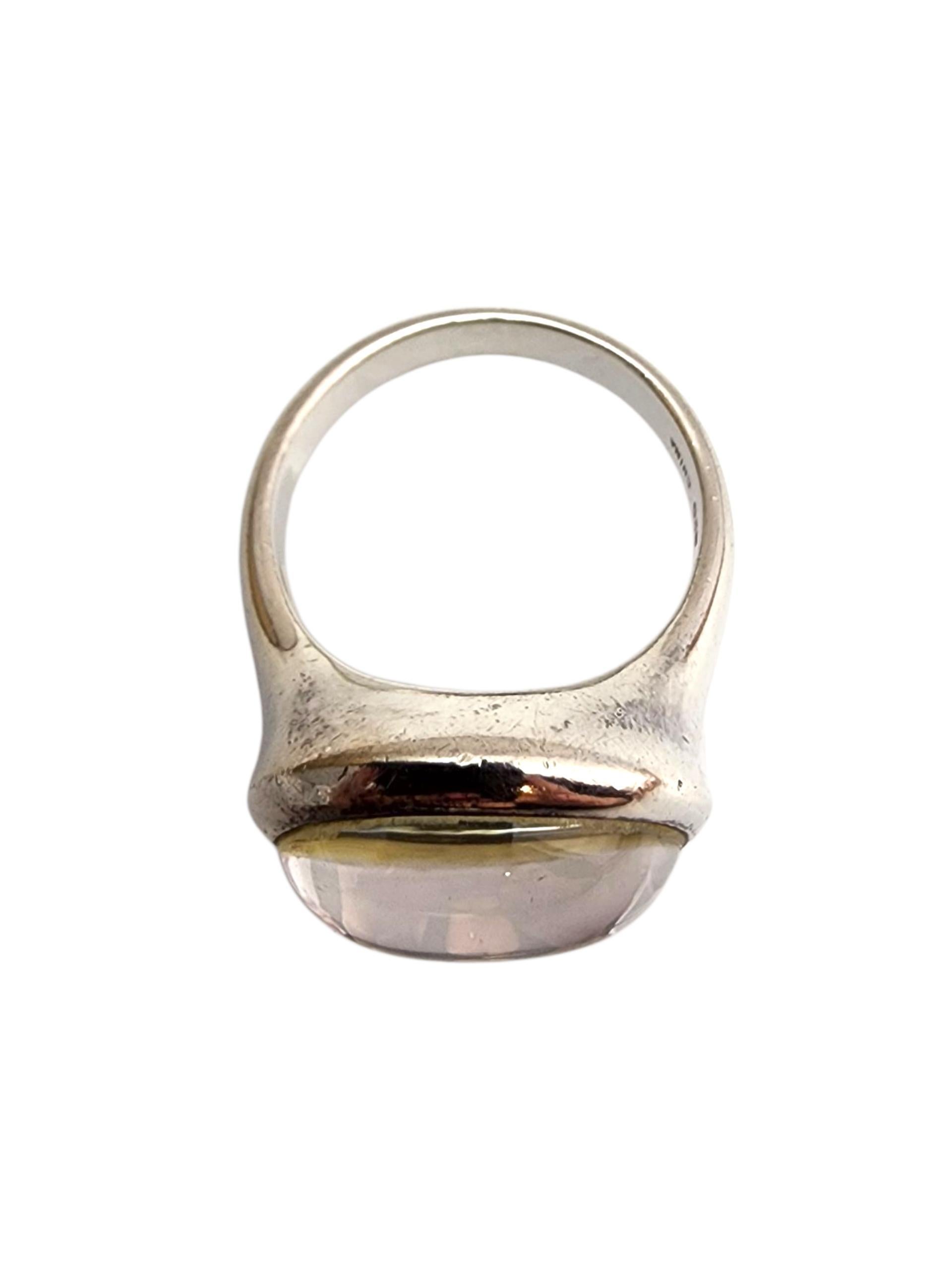 Cabochon Robert Lee Morris Sterling Silver Clear Quartz Ring Size 11 #21411 For Sale