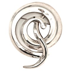 Retro Robert Lee Morris Sterling Silver Colossal Spiral Brooch