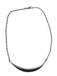 Robert Lee Morris Sterling Silver Curved Collar Pendant Necklace #23659