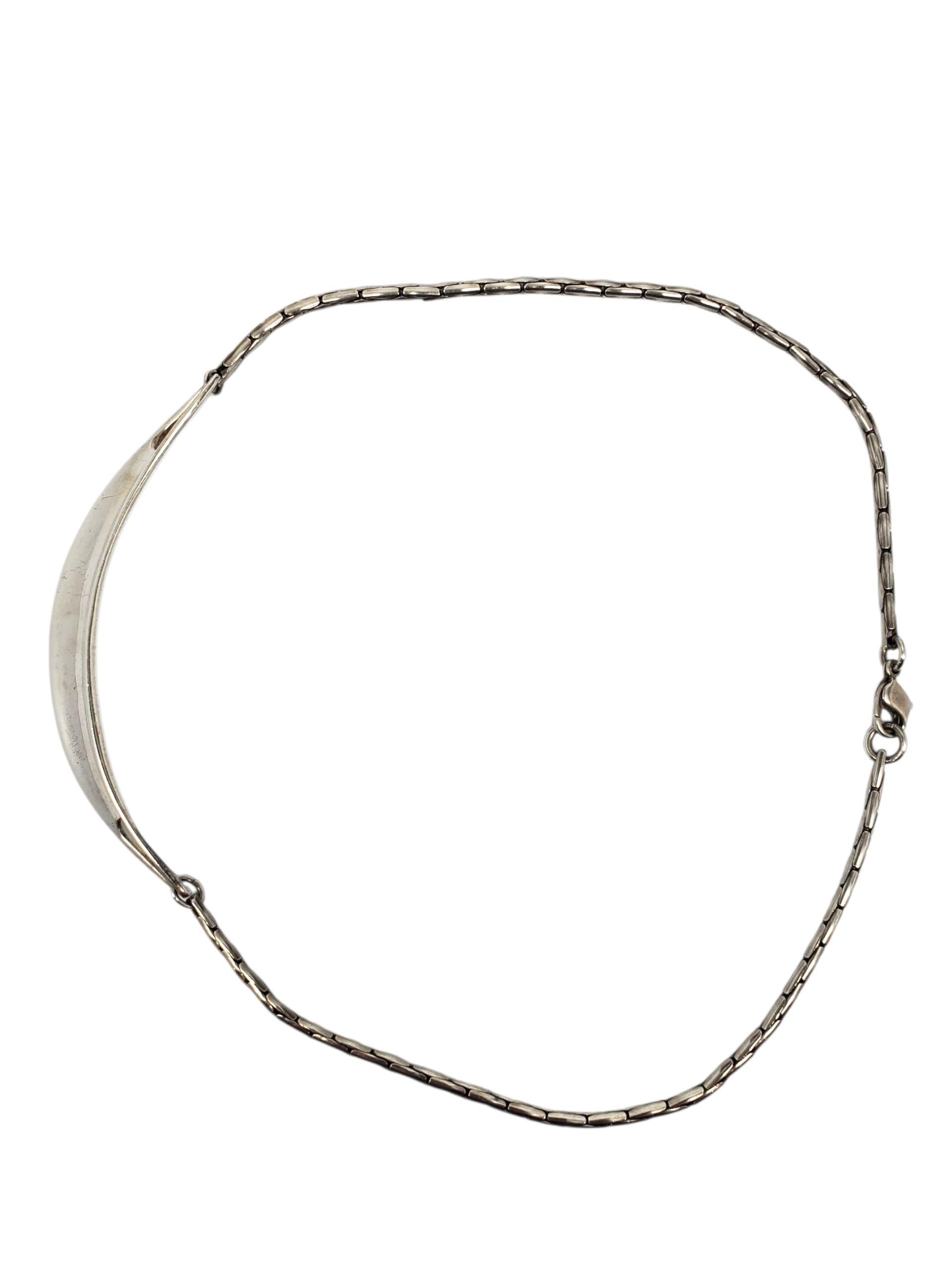 Contemporaneo Robert Lee Morris - Collana con ciondolo a forma di collare curvo in argento Sterling #23659 in vendita