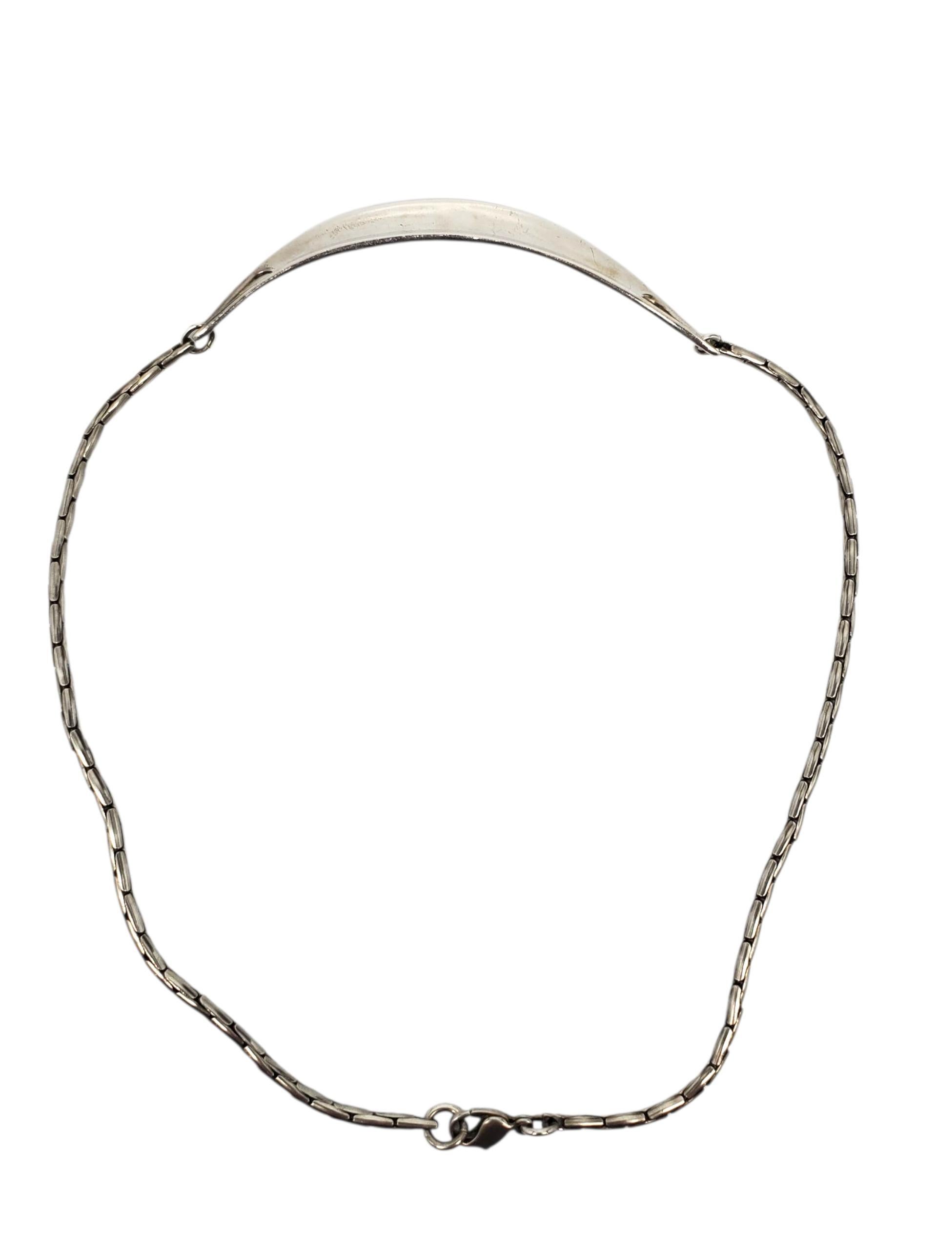 Robert Lee Morris - Collana con ciondolo a forma di collare curvo in argento Sterling #23659 In condizioni buone in vendita a Washington Depot, CT