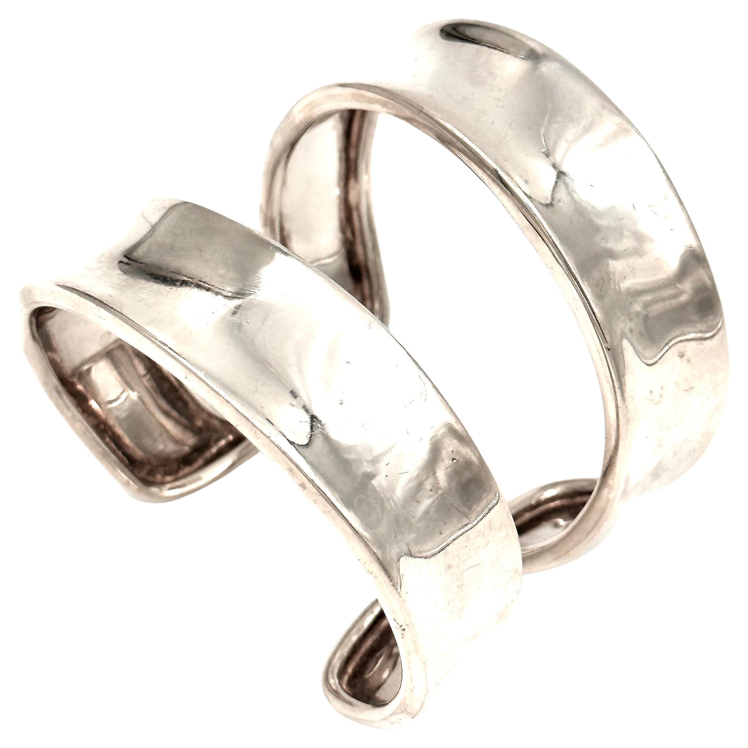 Robert Lee Morris Sterling Silver Double Band Cuff For Sale