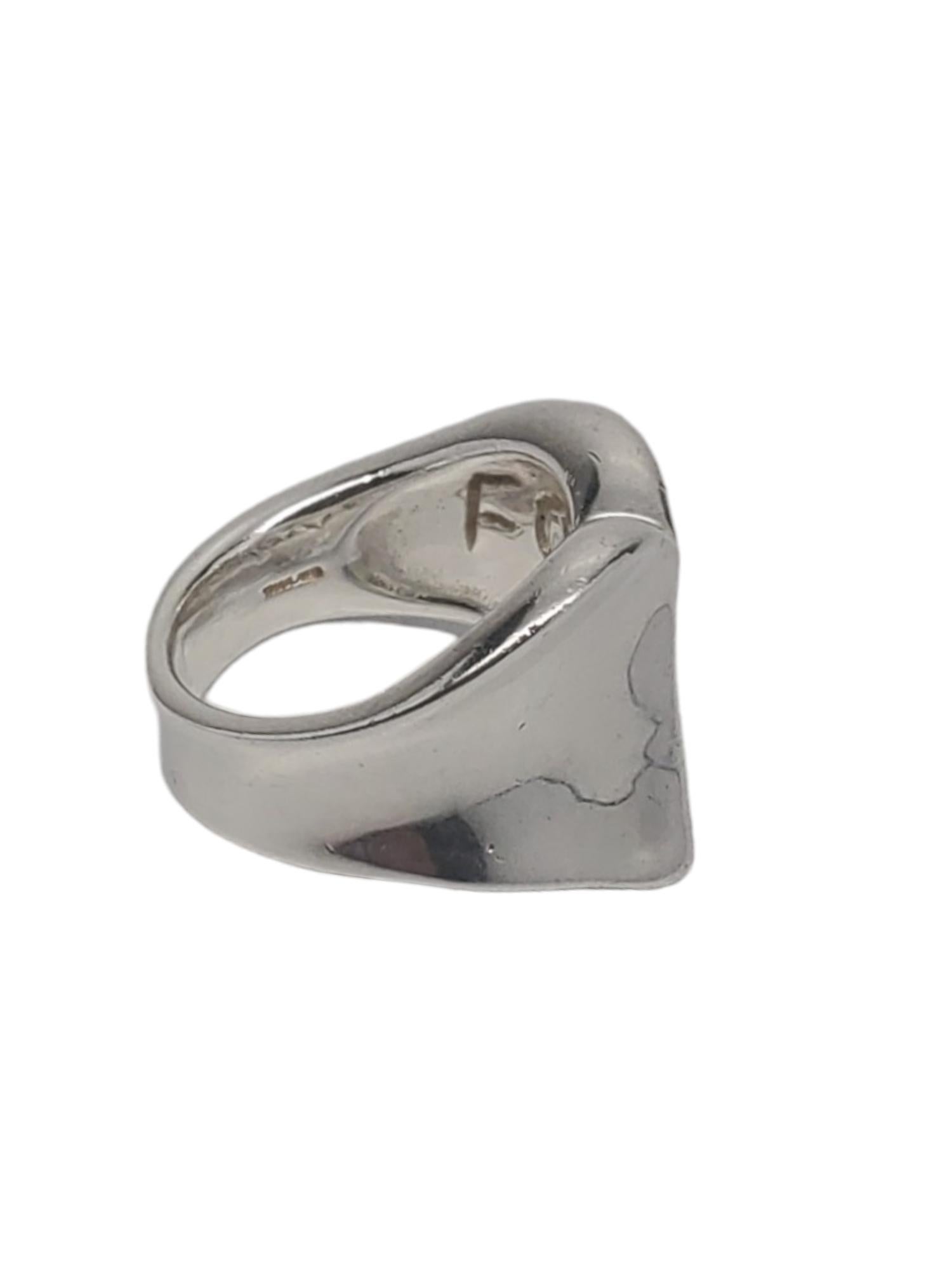 Robert Lee Morris Sterling Silver Forgive Heart Ring Size 9 #17212 In Good Condition In Washington Depot, CT