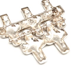 Robert Lee Morris Sterling Silver Interlocking Crosses Brooch