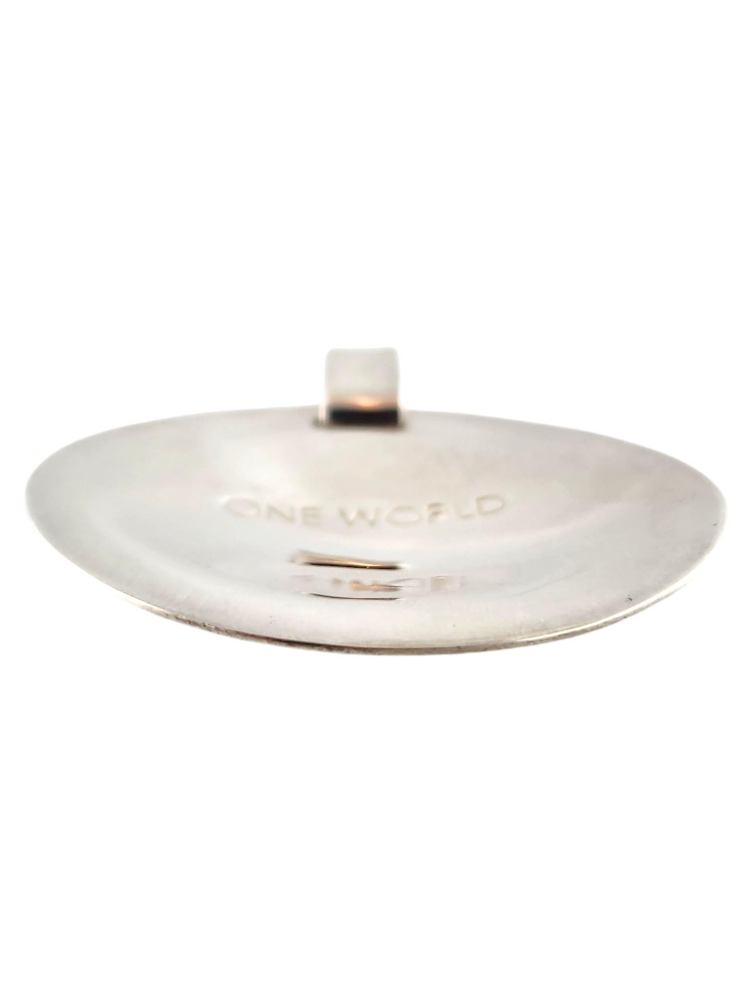 Contemporary Robert Lee Morris Sterling Silver One World Concave Circle Pendant # 17538