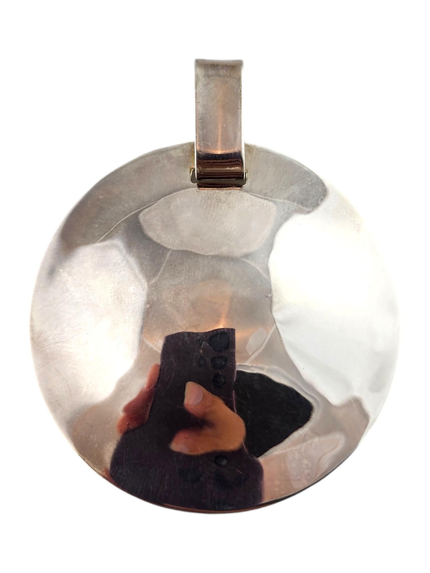 Women's Robert Lee Morris Sterling Silver One World Concave Circle Pendant # 17538