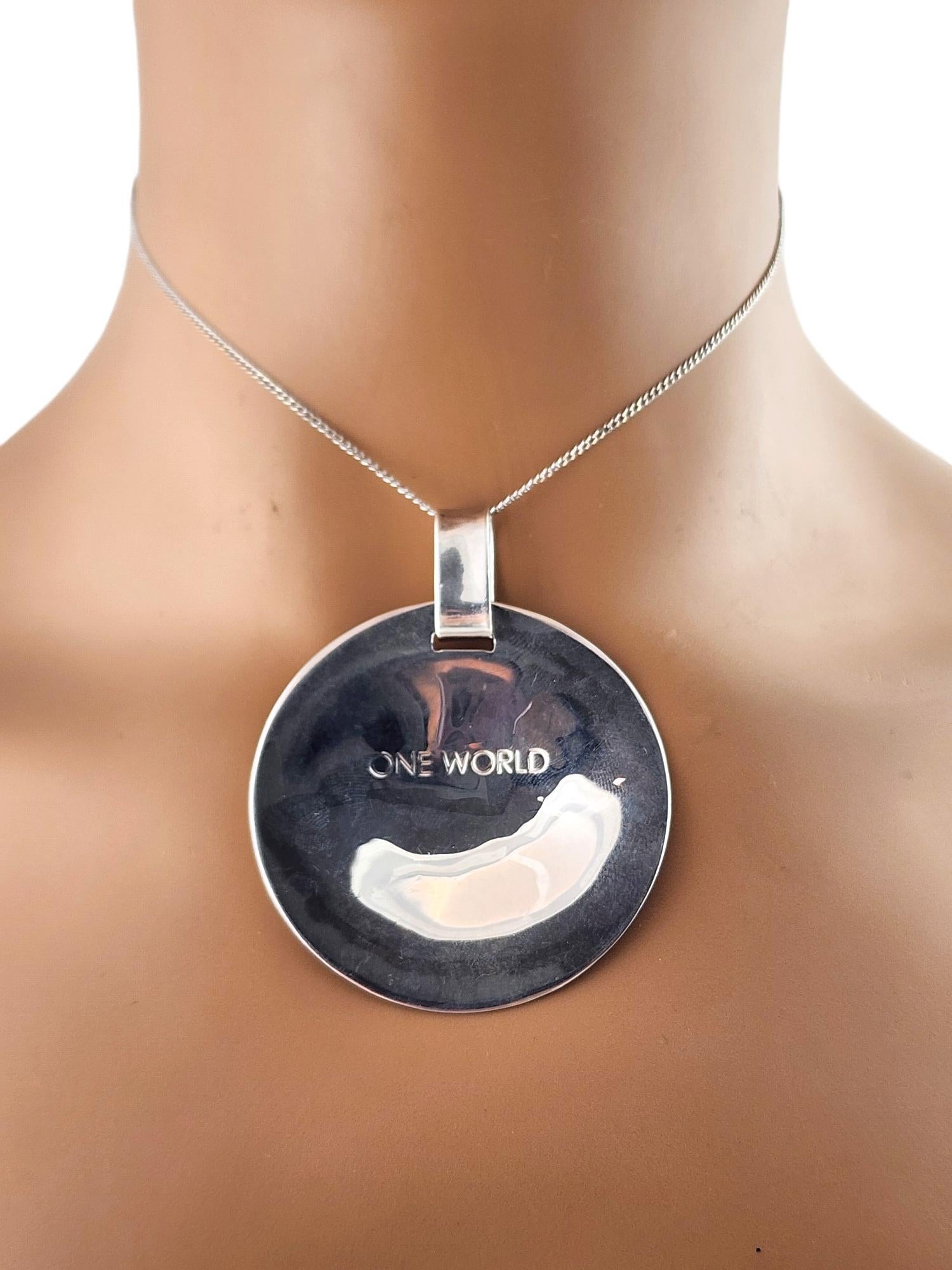 Robert Lee Morris Sterling Silver One World Concave Circle Pendant # 17538 3