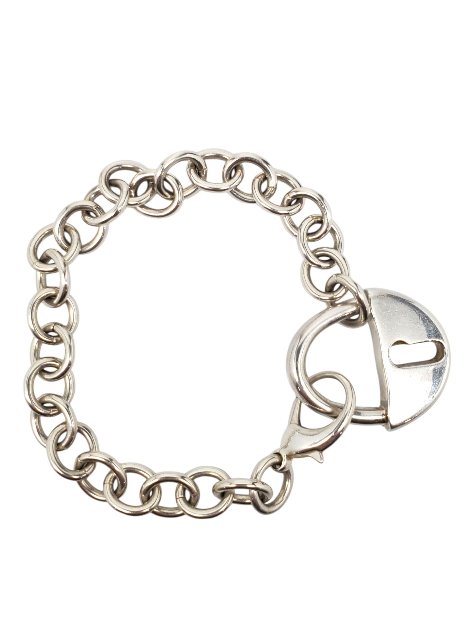 Contemporaneo Robert Lee Morris - Bracciale con lucchetto in argento Sterling #23657 in vendita