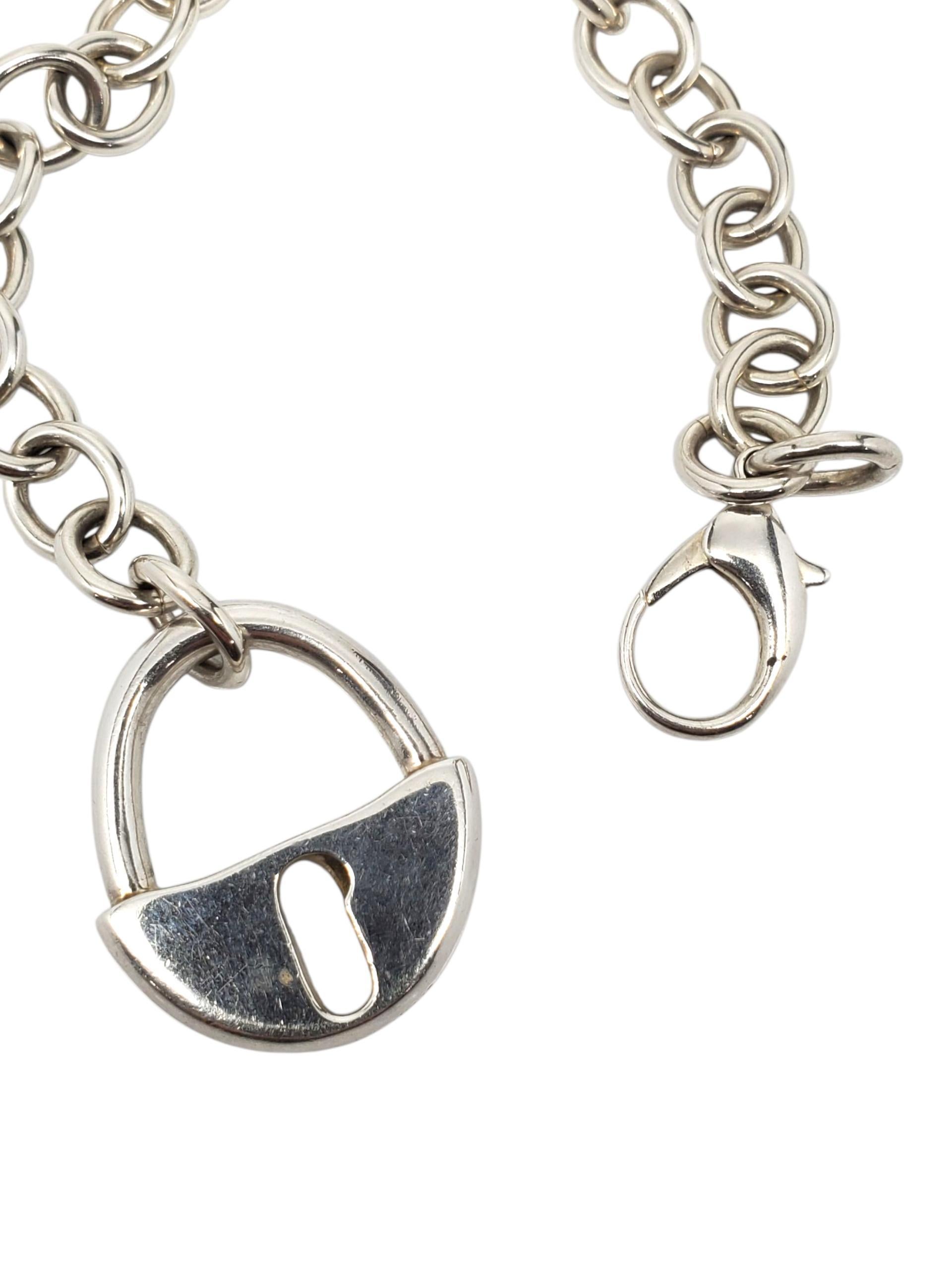 Donna Robert Lee Morris - Bracciale con lucchetto in argento Sterling #23657 in vendita