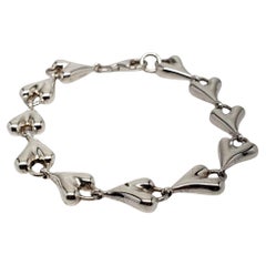 Robert Lee Morris Sterling Silver Puffy Heart Bracelet #17236