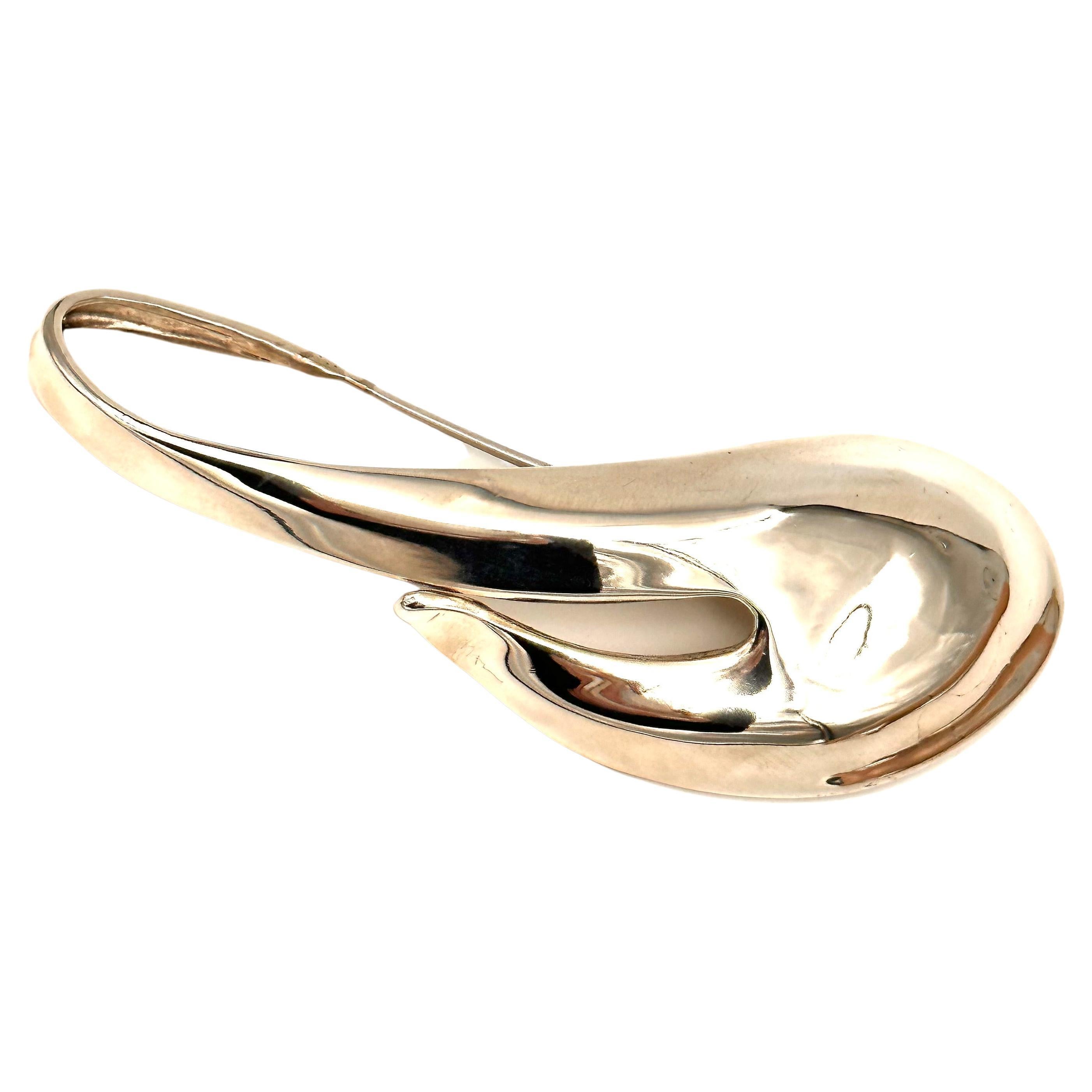 Robert Lee Morris Sterling Silver Saxophone Brooch For Sale