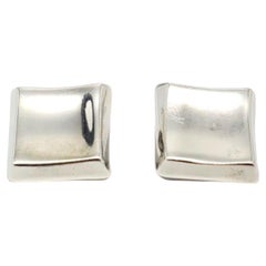Robert Lee Morris Quadratische Clip-On-Ohrringe aus Sterlingsilber #17211